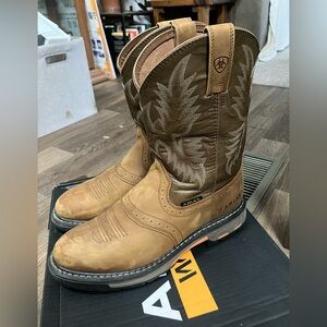 Ariat Men's WorkHog Brown Leather Western Boots